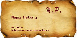 Magy Patony névjegykártya